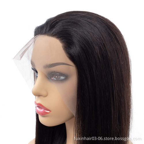 Peruvian Straight  Glueless Perruque 360 Lace Frontal Wigs 100% Virgin Human Hair Extensions Wig For Black Women